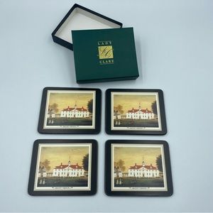 LADY CLARE Mount Vernon Wood Coasters, Set of 4.